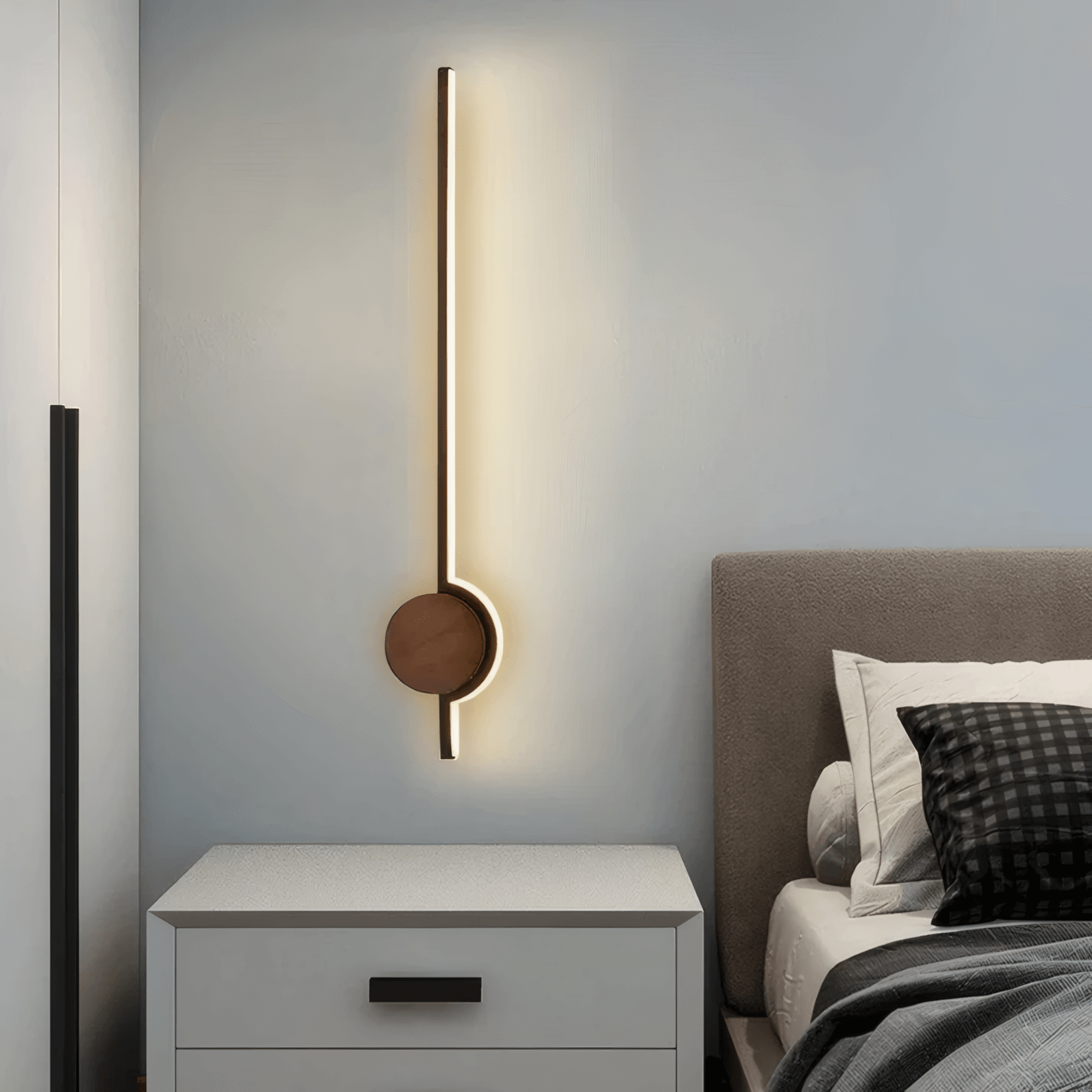 Nordic Wood & Acrylic Wall Lamp - White/Gold/Black for Dining Room